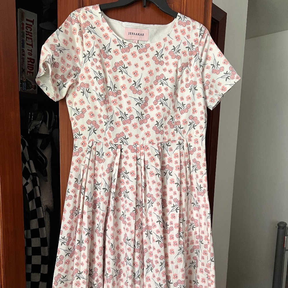 JessaKae pink flower midi dress